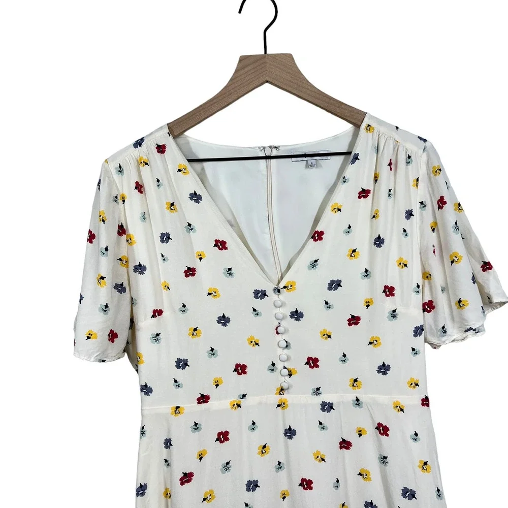 Madewell Orchard Flutter-Sleeve Dress in Confetti Floral Size 8 - Picture 4 of 9